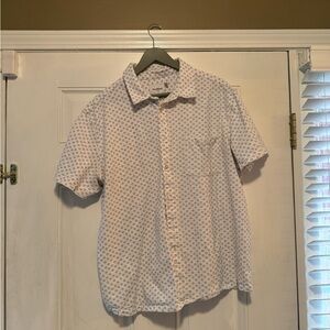 Goodfellow & Co Men's White and Black Patterned Shirt